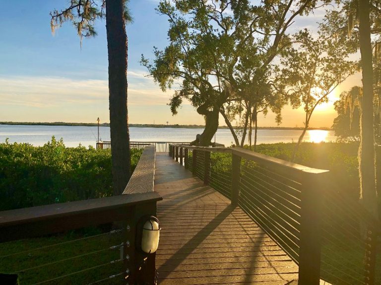 Image of one of the piers and nature trails at Colony Cove