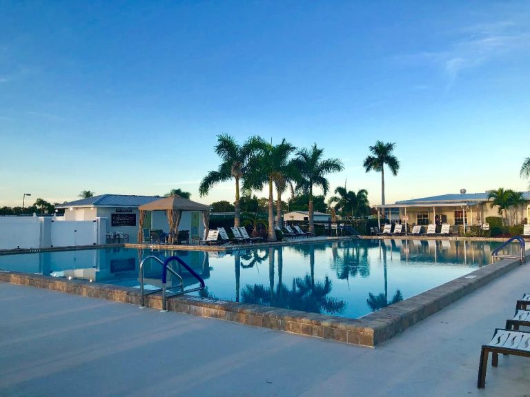 Amenities in Colony Cove include pools like the one shown here.