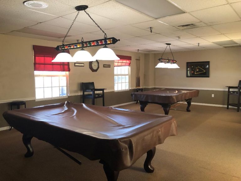 A view of the game room in one of the clubhouses in Colony Cove